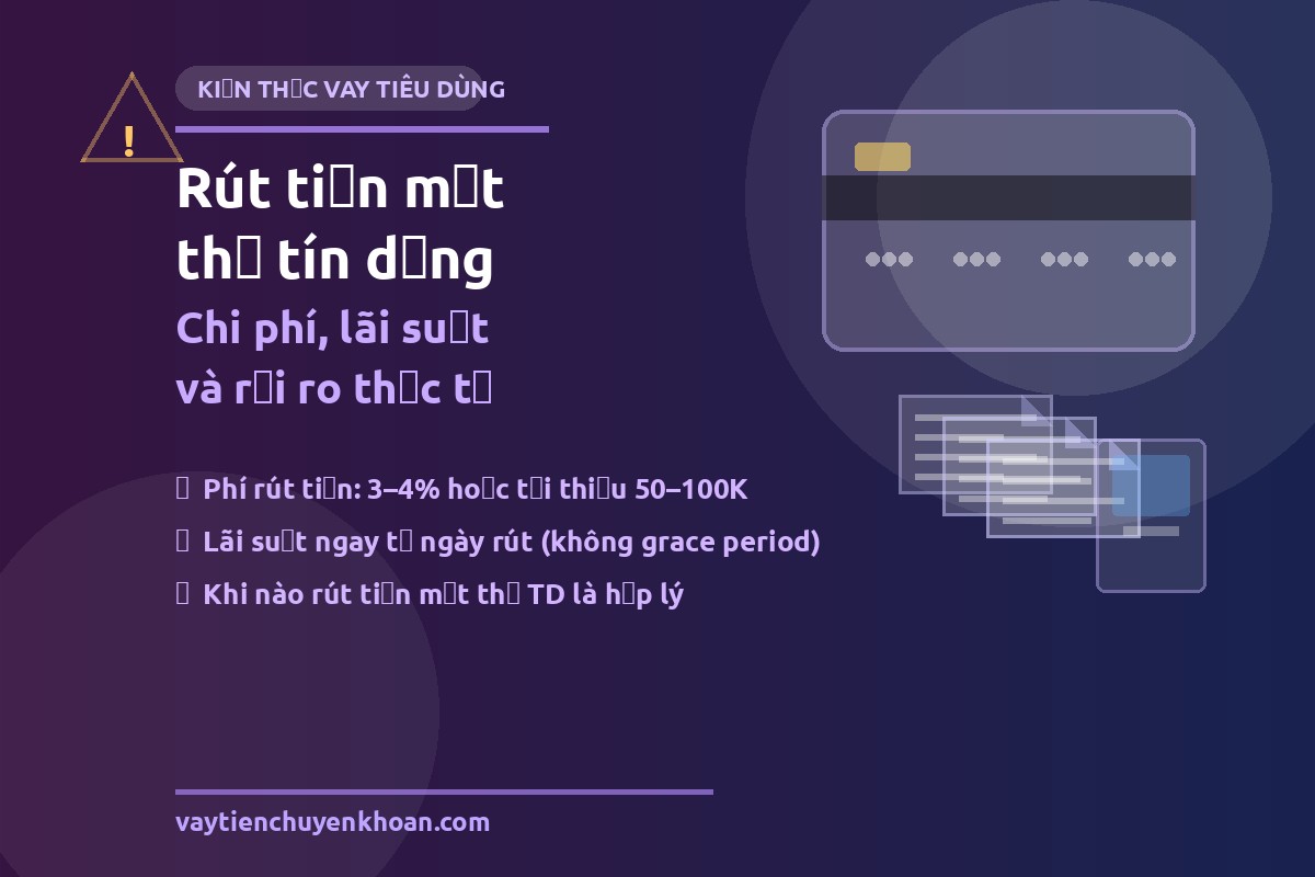 Rút tiền mặt thẻ tín dụng — chi phí thực, lãi suất tính từ ngày nào, và 5 rủi ro cần biết