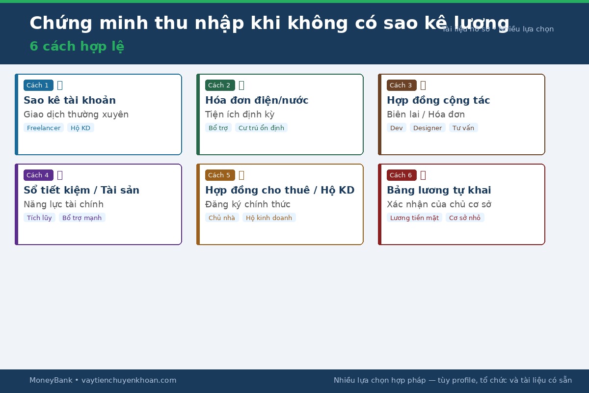 Chứng minh thu nhập khi không có sao kê lương — 6 cách hợp lệ