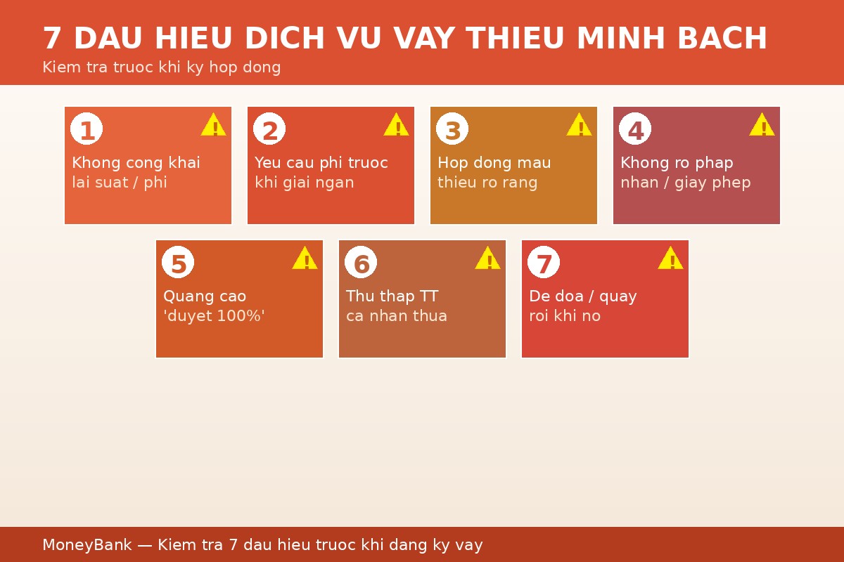 7 dấu hiệu nhận biết dịch vụ vay thiếu minh bạch