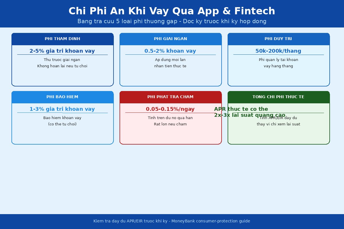 Chi phí ẩn khi vay qua app và fintech — bảng tra cứu và cách đọc hợp đồng